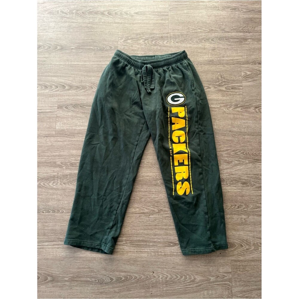 NFL Green Bay Packers Fleece Sweatpants Mens Large Green Pajama Lounge Pants